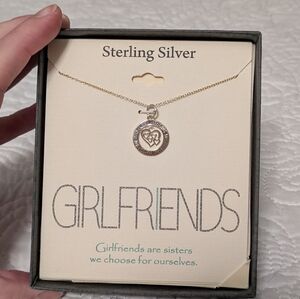 Footnotes Sterling Silver Heart Girlfriends Pendant Necklace